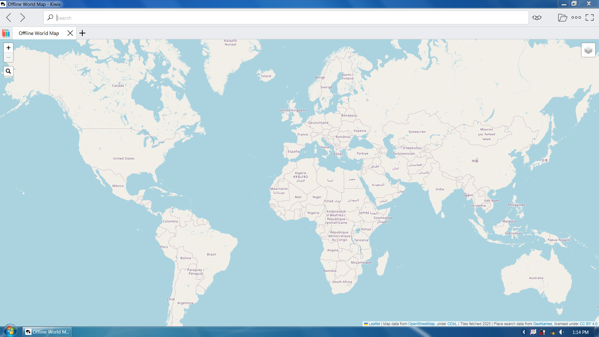 Offline world map — global view