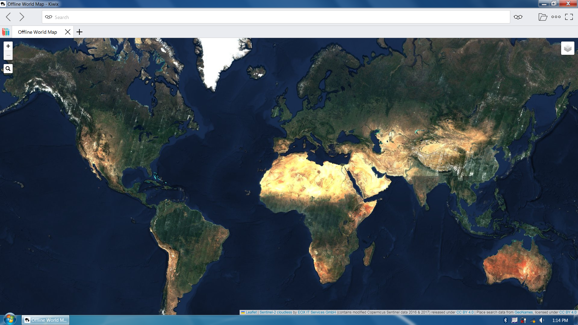 Offline satellite imagery — global view
